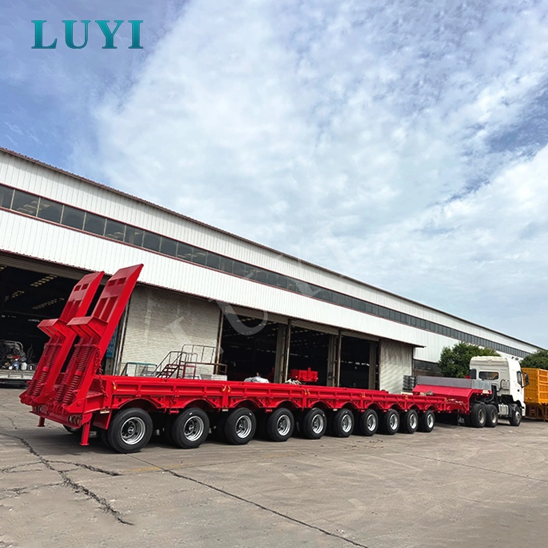 Xe moóc hạng nặng 10 trục 100 tấn để vận chuyển máy móc quá khổ