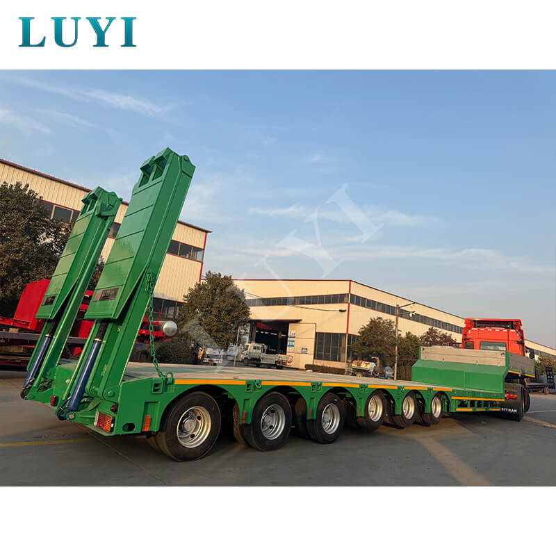 Sản xuất tại Sơn Đông, Trung Quốc! Sơ mi rơ moóc sàn thấp Luyi 6 trục vận chuyển đi Sudan