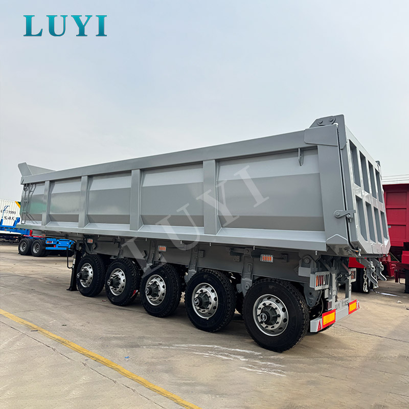 Hướng dẫn mua sơ mi rơ moóc 5 trục phía sau màu xám để khai thác, khai thác đá và vận chuyển hàng rời hạng nặng