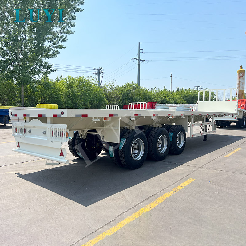 Rơ moóc phẳng 3 trục 80 tấn dành cho thiết bị hạng nặng, container và hàng hóa công nghiệp