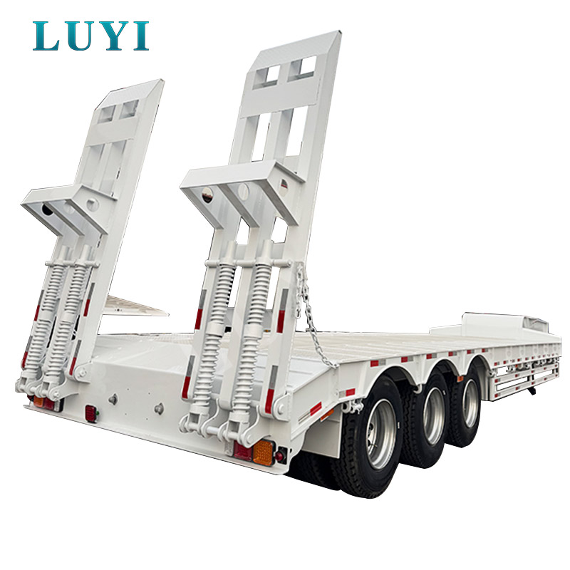 Vận chuyển máy xúc 3 trục Xe moóc thấp 40 tấn Lowboy