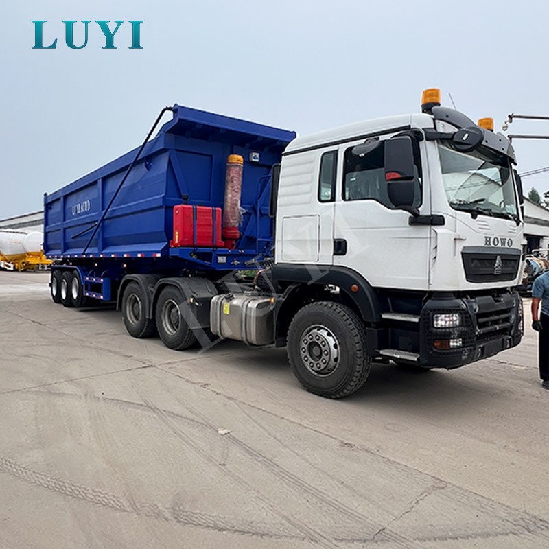 Trailer 3 trục chữ U loại phía sau dành cho hàng rời khai thác và xây dựng