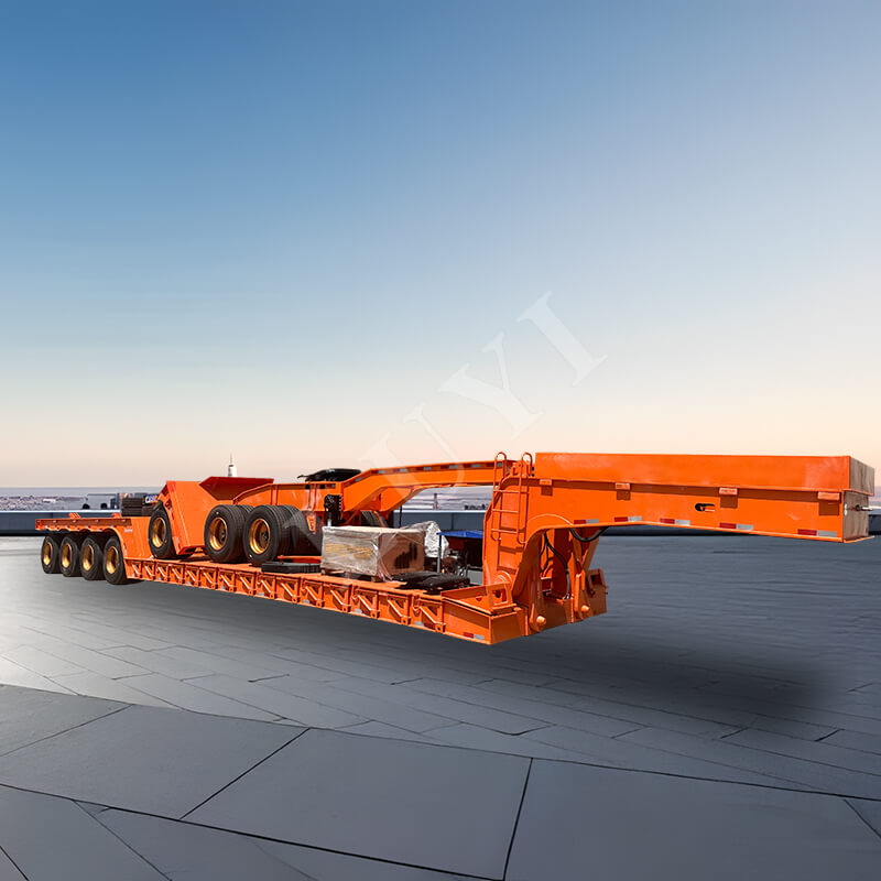 Sơ mi rơ moóc sàn thấp 4 trục 100 tấn cổ ngỗng