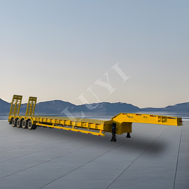 Trailer cổ ngỗng 4 trục 80 tấn tùy chỉnh Trailer cổ ngỗng 4 trục 80 tấn tùy chỉnh