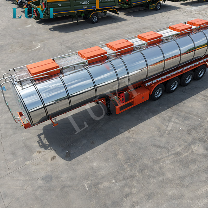 Trailer tàu chở dầu bằng thép không gỉ 40CBM dùng để vận chuyển nhiên liệu, dầu ăn và chất lỏng