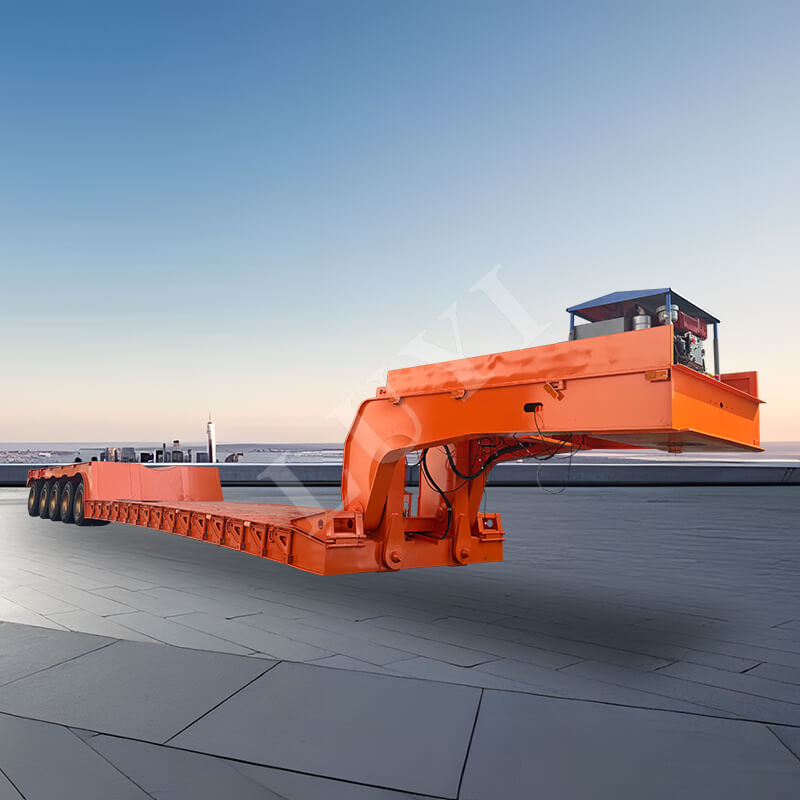 Sơ mi rơ moóc cổ ngỗng 5 trục có thể tháo rời Sơ mi rơ moóc cổ ngỗng 5 trục có thể tháo rời