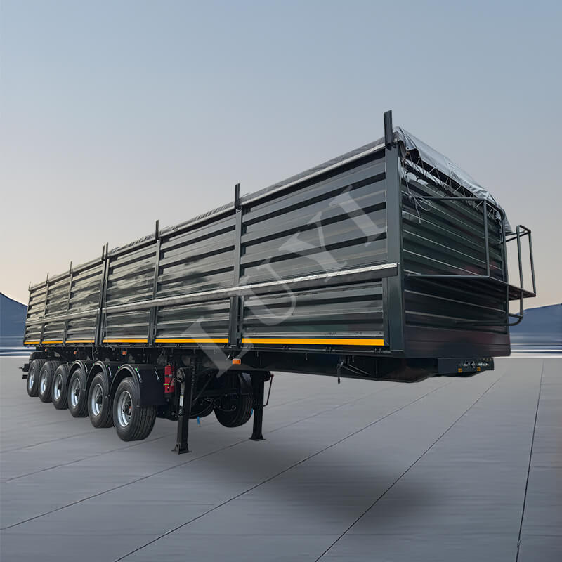 6 trục Công suất tải 100 tấn Trailer bán tải Sidewall tùy chỉnh