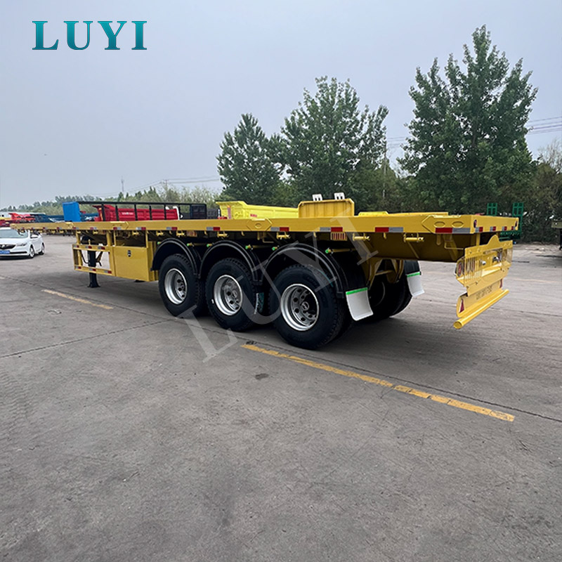 Xe moóc bán tải phẳng 4 trục 80T hạng nặng dành cho vận tải container, máy móc và hàng hóa hạng nặng
