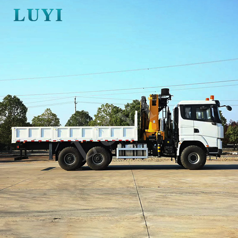 Shacman Tay lái 4 trục Knuckle Boom Crane Truck 25 tấn Chứng chỉ xây dựng CE