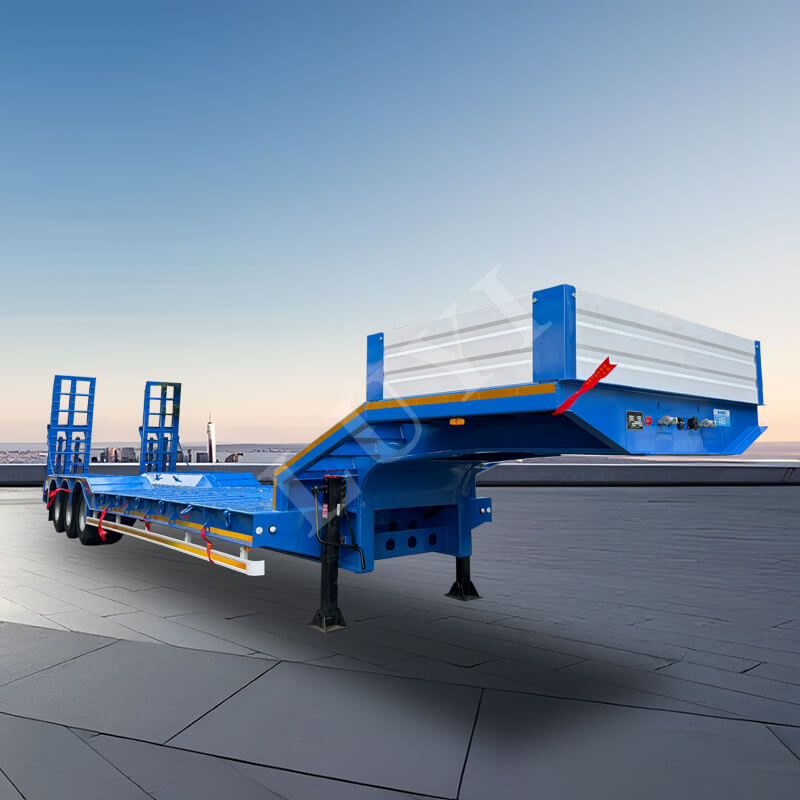 Sơ mi rơ moóc giường thấp ba trục có tải trọng 40-80 tấn