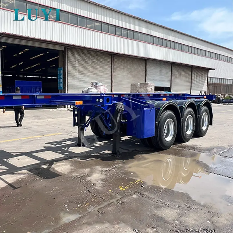 Xe moóc bán trục phẳng Tri Axle dành cho vận tải container, máy móc và hàng hóa hạng nặng