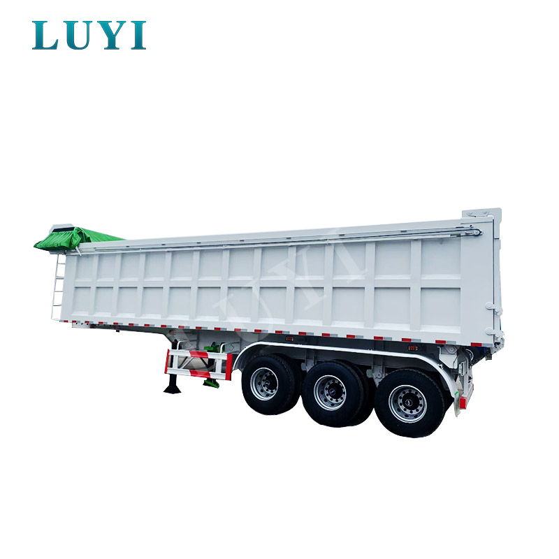 Sơ mi rơ moóc đổ nghiêng 3 trục màu trắng